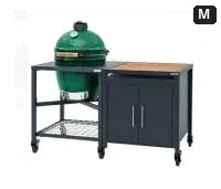 Big Green Egg Керамический гриль размер M с модульной подставкой в комбинации со шкафом
