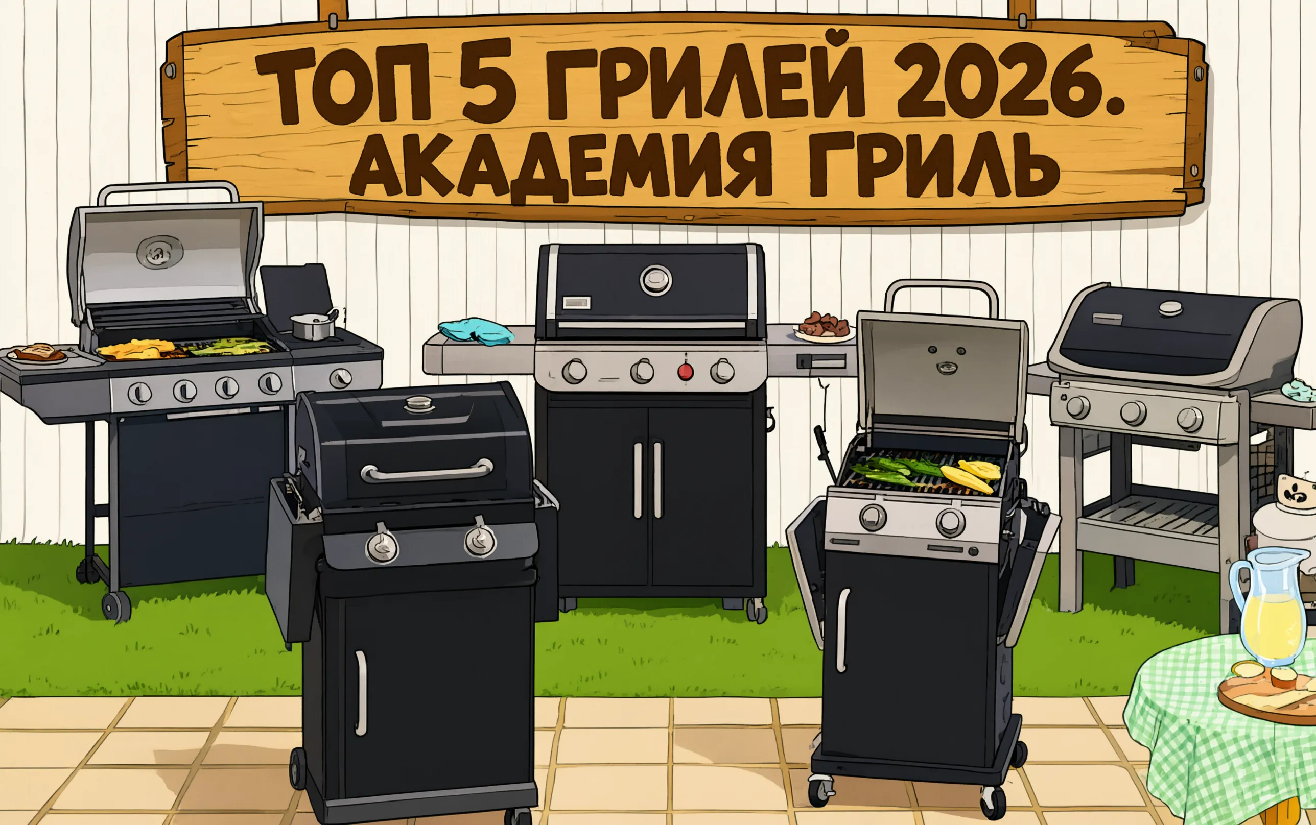 Топ 5 грилей 2026: угольные, газовые и керамические