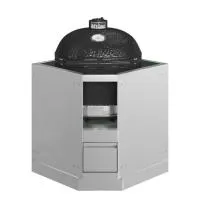 Тумба-основание угловая для овальных керамических грилей с выдвижным ящиком