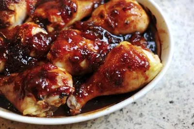 Куриные окорочка с американским соусом для барбекю