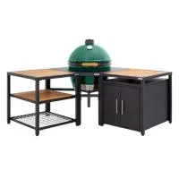 Big Green Egg Керамический гриль размер L с угловой модульной подставкой, рабочим столом и шкафом