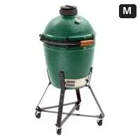 Big Green Egg Керамический гриль размер M на подставке с отсекателем жара и кочергой (АКЦИЯ)