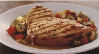 Меч-рыба с овощами эскабече Меч-рыба с овощами эскабече