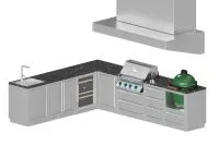 Угловая модульная гриль-кухня KuhniGrill Ontario BIG-32 с вытяжным зонтом