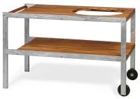 Monolith Стол из нержавеющей стали и тикового дерева