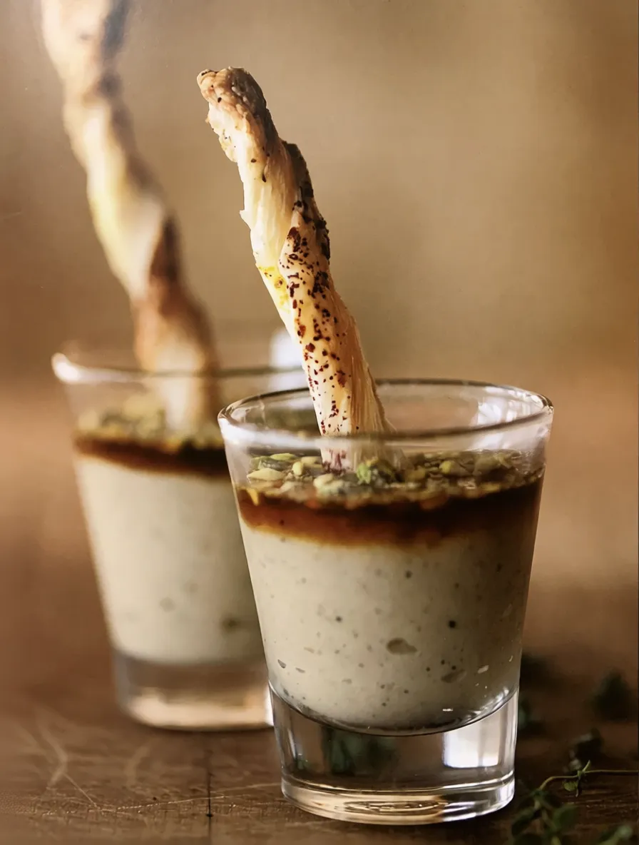 Бранч: Крем из запеченного баклажана с медом, финиками и фисташками | Академия Гриль® Бранч: Крем из запеченного баклажана с медом, финиками и фисташками | Академия Гриль®