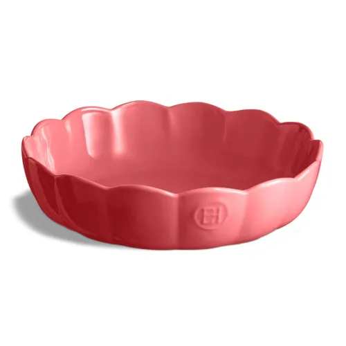 Emile Henry Форма для выпечки круглая с волнистыми бортами Мадлен 27 см (цвет крем, ваниль, розовый)