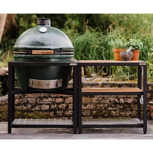 Big Green Egg Керамический гриль размер XXL с модульной подставкой в комбинации с полками