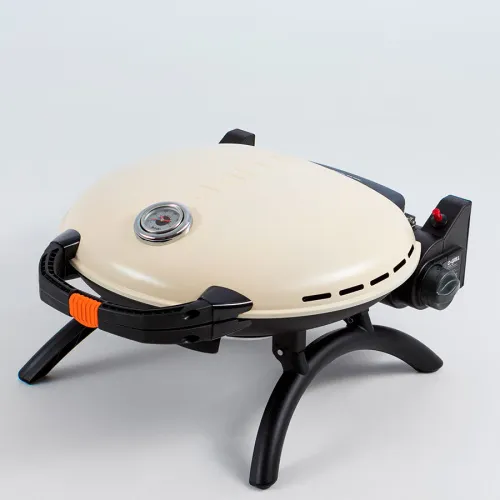 Pro Iroda O-GRILL 700T bicolor гриль газовый переносной, черный-кремовый + адаптер А