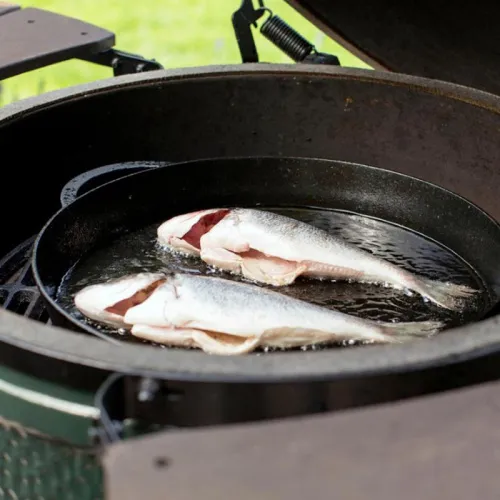 Big Green Egg Сковорода чугунная для гриля XXL/XL/L, круглая, 2 ручки, D360 мм