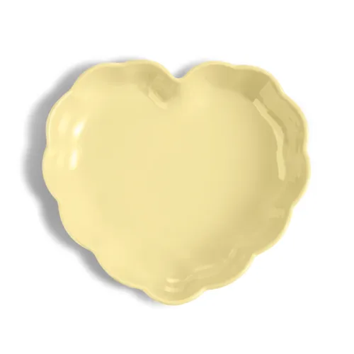 Emile Henry Форма для выпечки "Сердце" с волнистыми бортами Мадлен 26,5 см (цвет крем, ваниль, розовый)