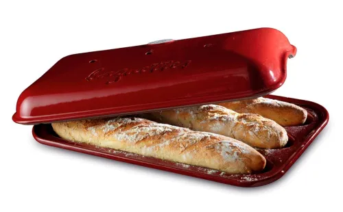 Emile Henry Форма для выпечки багетов 39х24 см, цвет: гранат