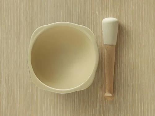 Emile Henry Ступка и пестик, цвет: крем