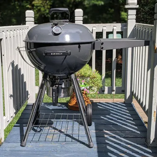 Slow ‘N Sear Deluxe Kettle Угольный гриль с корзиной SnS, 57 см, чёрный