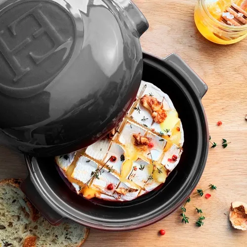 Emile Henry Индивидуальная форма для запекания с крышкой, цвет базальт