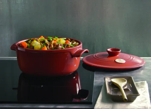 Emile Henry Кастрюля круглая 4 л, 26 см, цвет: гранат