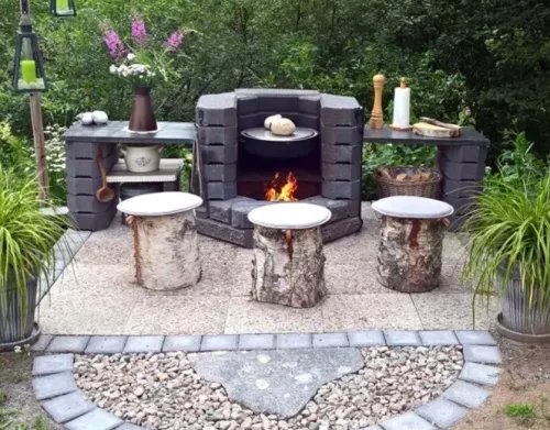 Grillit Костровой очаг с решеткой, графит