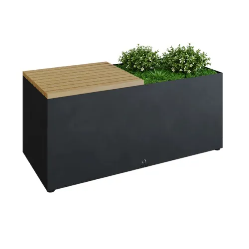 OFYR Скамейка садовая черная комбинированная