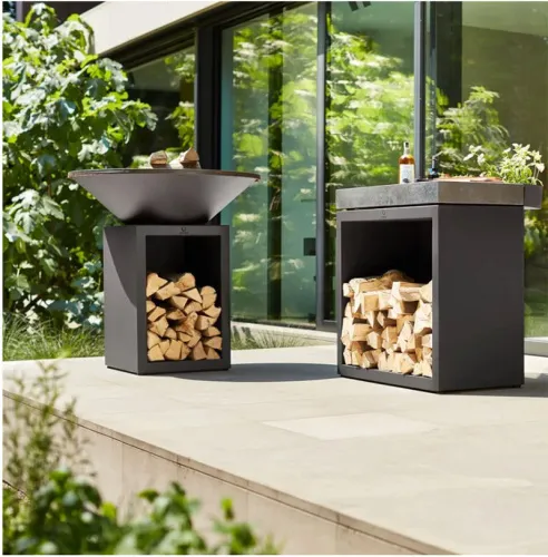 OFYR Classic Black 100-100 Дровяной гриль D100 с поленницей