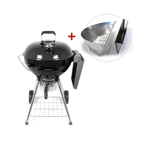 Slow ‘N Sear Deluxe Kettle Угольный гриль с корзиной SnS, 57 см, чёрный