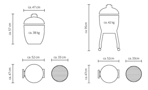Monolith Junior Pro-Series 2.0 Керамический гриль черный (без столиков и ножек), 33 см