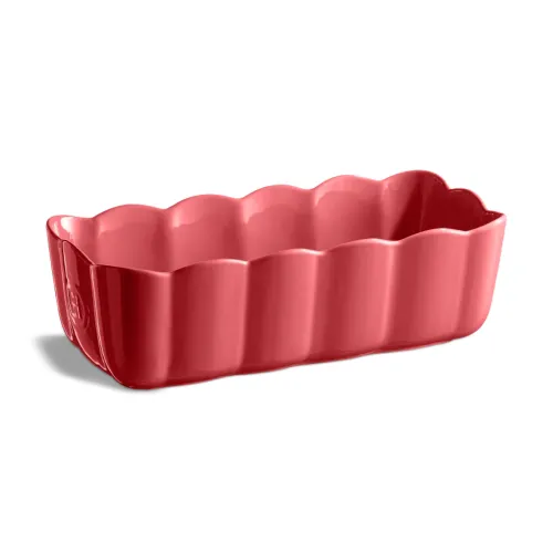 Emile Henry Форма для выпечки прямоугольная с волнистыми бортами Мадлен 28,5х13 см (цвет ваниль, розовый)