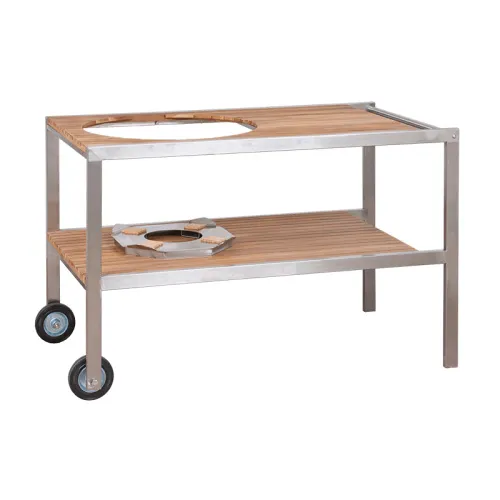 Monolith Стол из нержавеющей стали и тикового дерева для гриля Le Chef