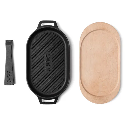 Ooni Сковорода ребристая чугунная со съемной ручкой