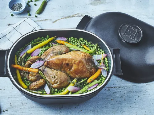 Emile Henry Кастрюля овальная 4,5 л, 36 см, керамическая индукционная, серия Delight, цвет: графит