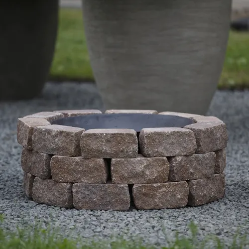 Concretika Кострище Старый город  с чугунной чашей 80 см х 3 уровня кладки (48 кирпичей)