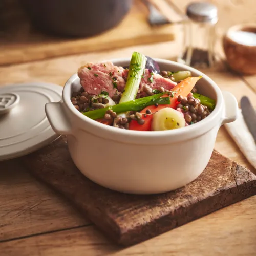 Emile Henry Кокотница для запекания, 0,55л, Solo (цвет опал, базальт)