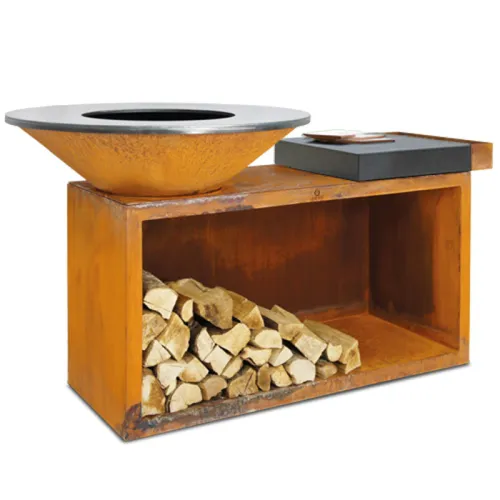 OFYR Island 100-100 Дровяной гриль-остров с керамической столешницей D100 с поленницей
