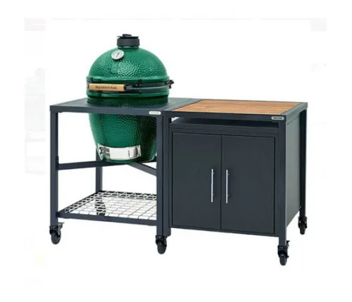 Big Green Egg Керамический гриль размер M с модульной подставкой в комбинации со шкафом