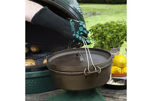 Big Green Egg Перчатка-прихватка защитная чёрная, арамид+силикон+хлопок, BBQ