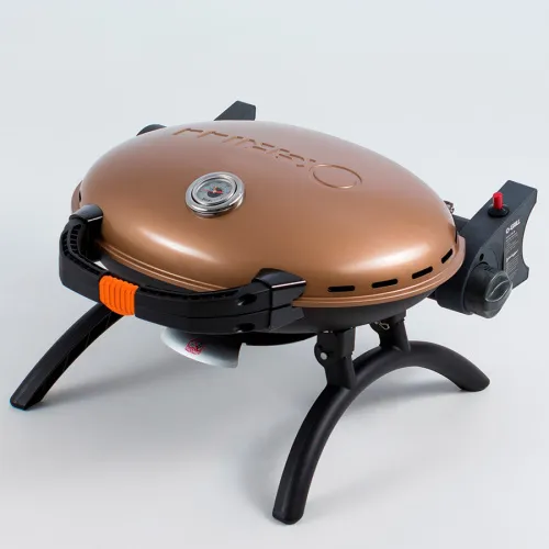 Pro Iroda O-GRILL 500M bicolor гриль газовый переносной, черный-золотой + адаптер А