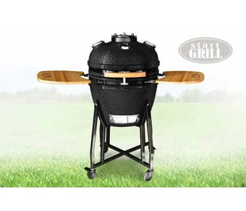 Start Grill Керамический гриль со стеклянным окошком, 57 см (22 дюйма), черный