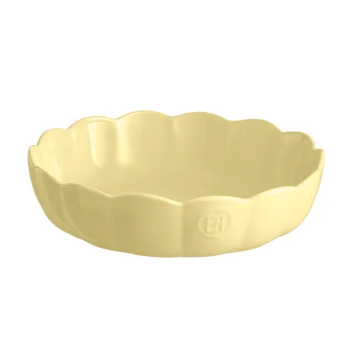 Emile Henry Форма для выпечки круглая с волнистыми бортами Мадлен 27 см (цвет крем, ваниль, розовый)