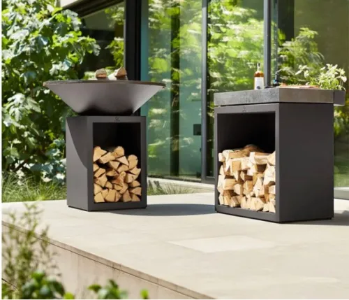 OFYR Classic 85-100 Дровяной гриль D85 с поленницей черный