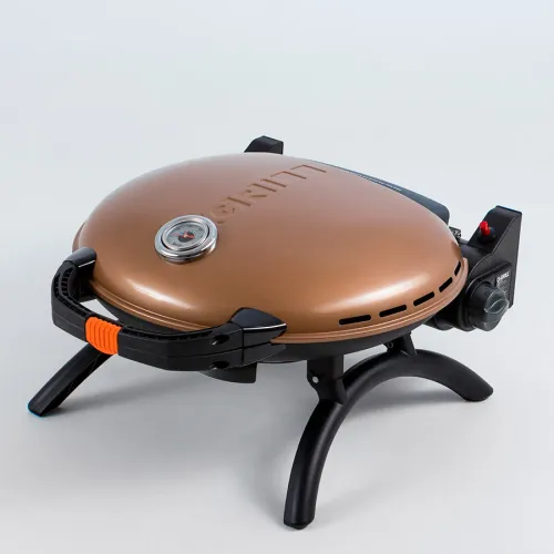 Pro Iroda O-GRILL 700T bicolor гриль газовый переносной, черный-золотой + адаптер А