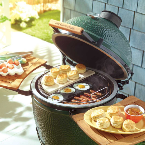 Big Green Egg Керамический гриль размер L с откидными столиками и на подставке