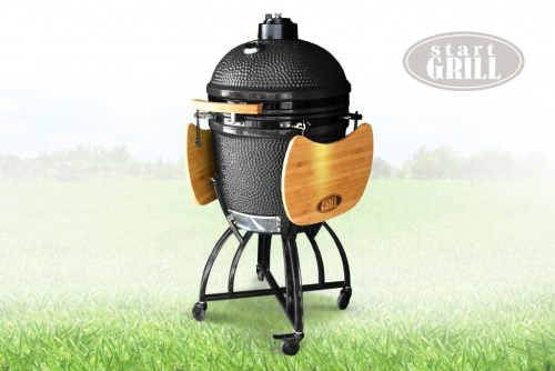 Start Grill Керамический гриль, 57 см (22 дюйма), черный