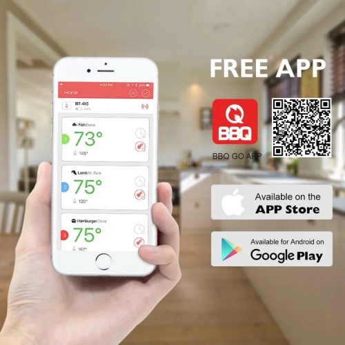 InkBird ISC007-BW Портативный Bluetooth+WiFi термометр-контроллер с 4-мя щупами
