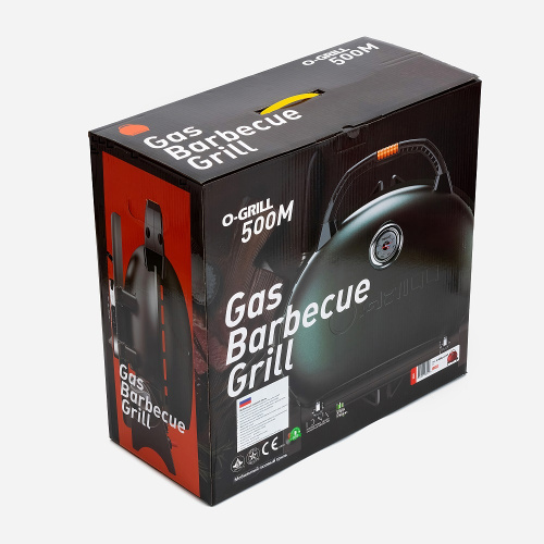 Pro Iroda O-GRILL 500M bicolor гриль газовый переносной, черный-кремовый + адаптер А