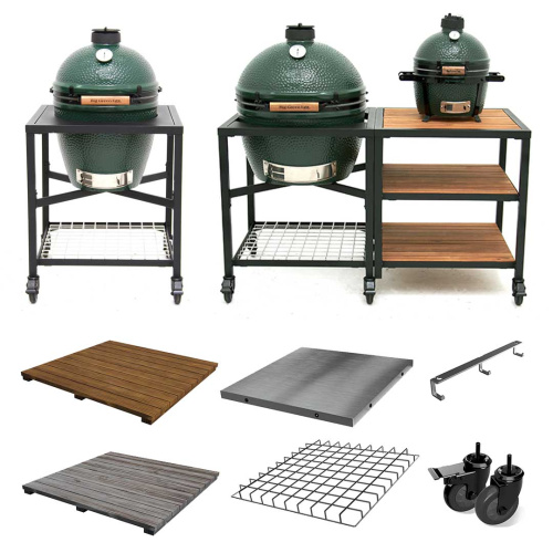 Big Green Egg Керамический гриль размер L с модульной подставкой в комбинации со шкафом